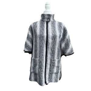 RO&DE Women's classic Poncho cardigan Wool Blend coat fur blazer size S A000228